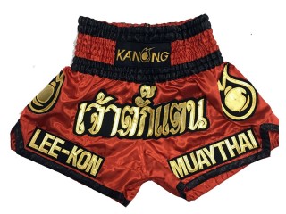 Personlig Muay Thai Shorts : KNSCUST-1017 Rød