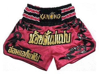 Personlig Muay Thai Shorts : KNSCUST-1019 Rosa