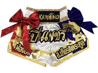 Personlig Muay Thai Shorts : KNSCUST-1023 Hvit