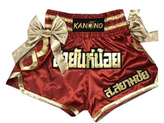 Personlig Muay Thai Shorts : KNSCUST-1027 Rød