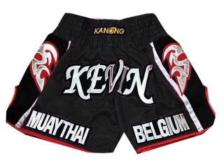 Personlig Muay Thai Shorts : KNSCUST-1033 Svart 