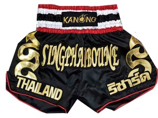 Personlig Muay Thai Shorts : KNSCUST-1035 Svart