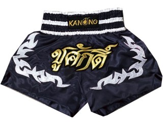 Personlig Muay Thai Shorts : KNSCUST-1036 Svart 