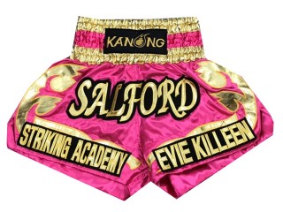 Personlig Muay Thai Shorts : KNSCUST-1037 Rosa