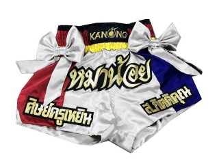 Personlig Muay Thai Shorts : KNSCUST-1041 Hvit