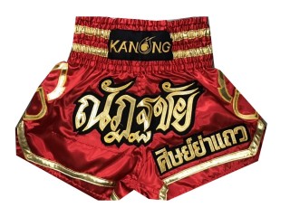 Personlig Muay Thai Shorts : KNSCUST-1044 Rød