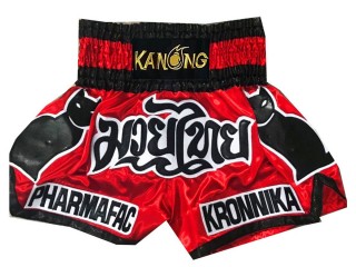 Personlig Muay Thai Shorts : KNSCUST-1058 Rød
