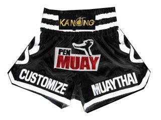 Personlig Muay Thai Shorts : KNSCUST-1115 Svart