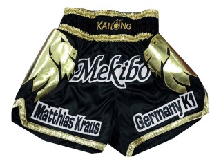 Personlig Muay Thai Shorts : KNSCUST-1124 Svart