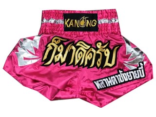 Personlig Muay Thai Shorts : KNSCUST-1128 Rosa