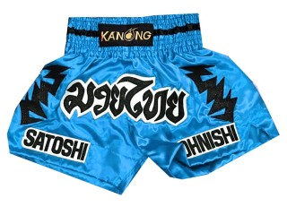 Personlig Muay Thai Shorts : KNSCUST-1129 Himmelblå