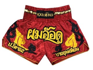 Personlig Muay Thai Shorts : KNSCUST-1137 Rød