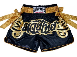 Lumpinee Muay Thai Kickboksning Shorts : LUM-051-Svart-Gull