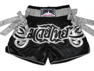 Lumpinee Muay Thai Kickboksning Shorts : LUM-051-Svart-Sølv