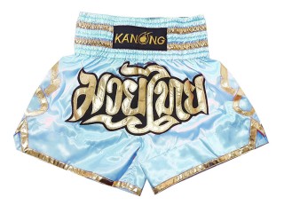 Kanong Muay Thaiboksing Shorts Kickboksing : KNS-121-Lyse blå