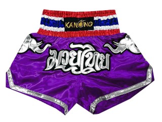 Kanong Muay Thaiboksing Shorts Kickboksing : KNS-125-Pourpre Elefant 