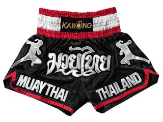 Kanong Muay Thaiboksing Shorts Kickboksing : KNS-133-Svart