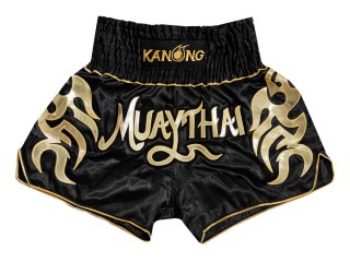 Kanong Muay Thaiboksing Shorts Kickboksing : KNS-134-Svart