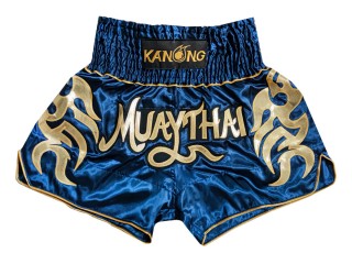 Kanong Muay Thaiboksing Shorts Kickboksing : KNS-134-Marineblå