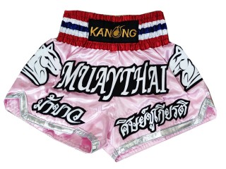 Personlig Muay Thai Shorts : KNSCUST-1147 Rosa