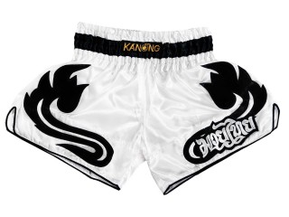 Kanong Retro Muay Thai Shorts : KNSRTO-209-Hvit Hvit