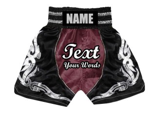 Personlig Boxing Shorts : KNBSH-024-Rødbrun-Svart