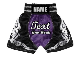 Personlig Boxing Shorts : KNBSH-024-Pourpre-Svart