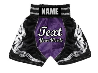 Personlig Boxing Shorts : KNBSH-024-Pourpre-Svart