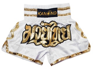 Kanong Shorts Kickboksing for barn: KNS-121-Hvit-K