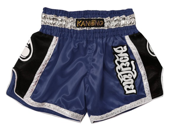 Kanong Muay Thaiboksing Shorts for barn : KNSRTO-208-Marineblå-K