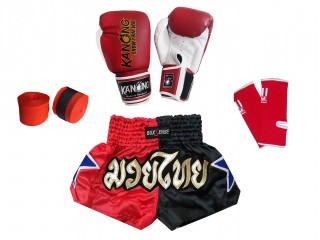 Muay Thai pakke bunt barn : Rød 