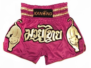 Kanong Muay Thai Shorts dame : KNS-135-Mørk Rosa