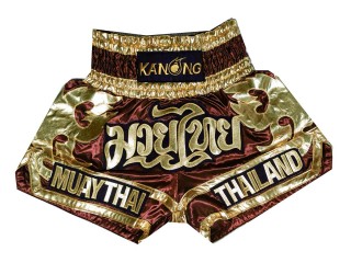 Kanong Muay Thai Shorts : KNS-136-Rødbrun