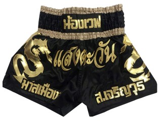 Skreddersydde Muay Thai shorts : KNSCUST-1163 Svart