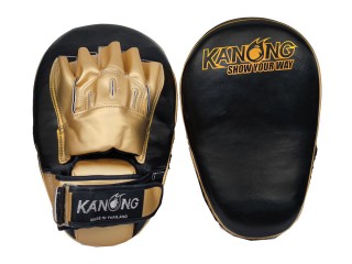 Kanong Bokseutstyr Focus Mitts : Svart/Gull (Lang og bred)