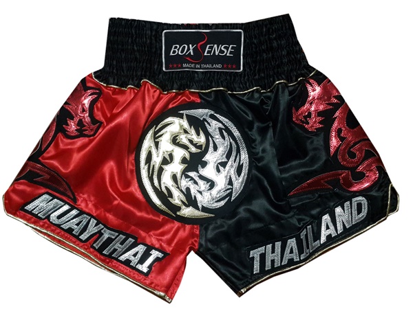 Boxsense Muay Thai Shorts : BXS-003-Rød-Svart
