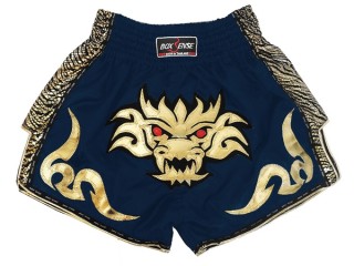 Boxsense Retro Muay Thai Shorts : BXSRTO-026-Marineblå
