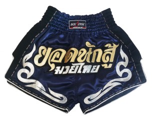 Boxsense Retro Muay Thai Shorts : BXSRTO-027-Marineblå