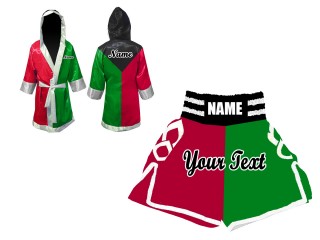 Personlig Kanong Boksekåpe + Bokseshorts : Svart/Grønn/Rød