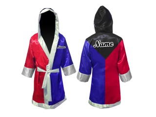 Kanong Muay Thai Bokseklær (Fight Robe) : Svart/Blå/Rød