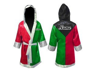Kanong Muay Thai Bokseklær (Fight Robe) : Svart/Grønn/Rød