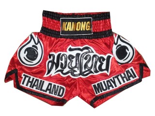 Kanong Muay Thaiboksing Shorts Kickboksing : KNS-118-Rød