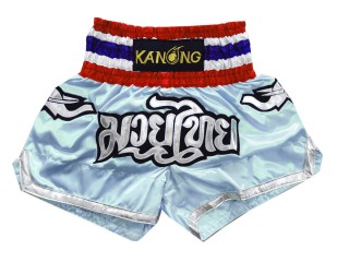 Kanong Muay Thaiboksing Shorts Kickboksing : KNS-125-Lyse blå Elefant 