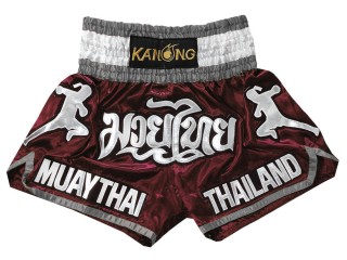 Kanong Muay Thaiboksing Shorts Kickboksing : KNS-133-Rødbrun