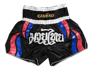 Kanong Muay Thaiboksing Shorts Kickboksing : KNS-138-Svart