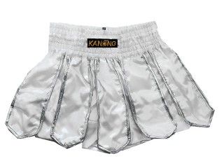 Kanong Muay Thaiboksing Shorts Kickboksing : KNS-139-Hvit