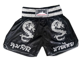 Lumpinee Muay Thai Kickboksning Shorts : LUM-038-Svart